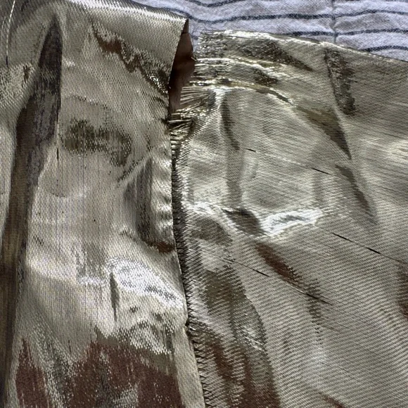 *ARCHIVE* RHODE Gold Lamè Ella Mini Dress Size S/M DEFECTS NEEDS WORK - Picture 10 of 13